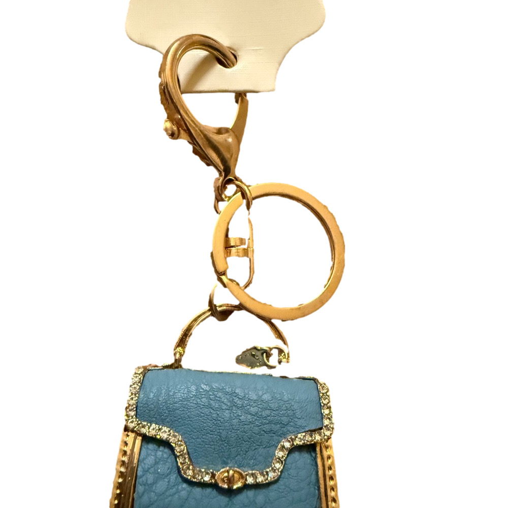 Fashion Jewelry Gold and Blue Key Holder